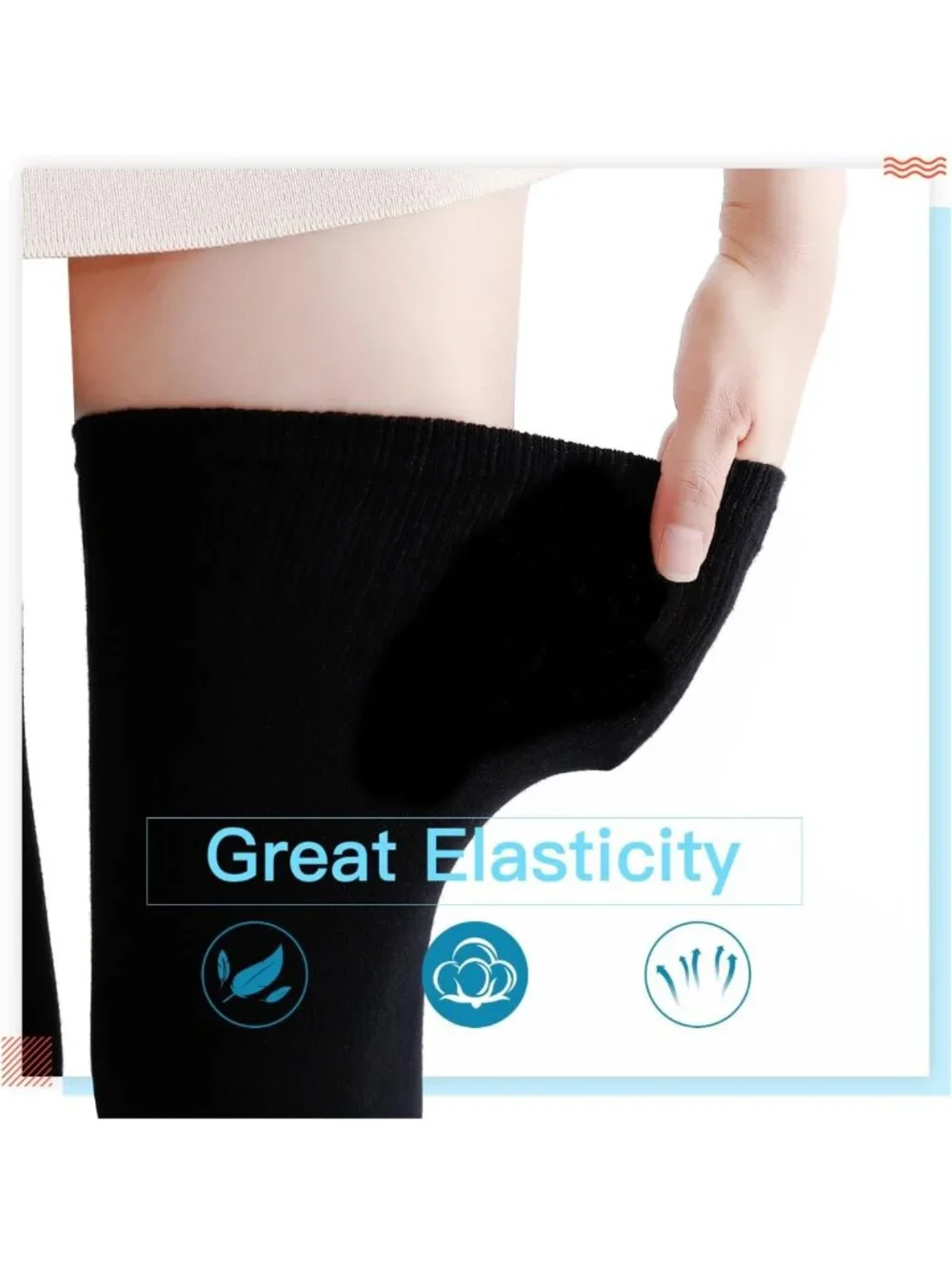 Extra Long Cotton Stripe Thigh High Socks | Over the Knee Stockings for Fashion